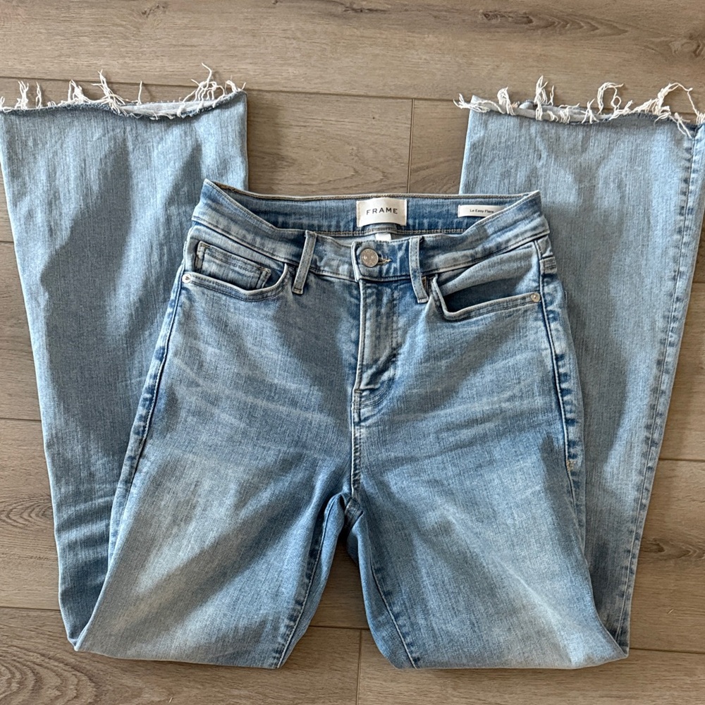 Frame Denim Light Wash High-Rise Flare Jeans